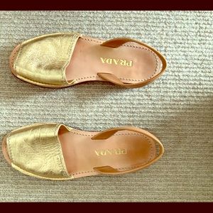 Prada Women’s Gold leather sandal